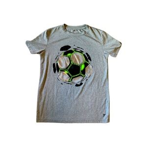Old Navy Active Dri-Fit Youth (10-12) Soccer Ball Shirt Silver